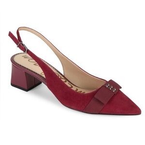 Sam Edelman Alwyn Rich Burgundy Wine Suede Leather Slingback Shoes